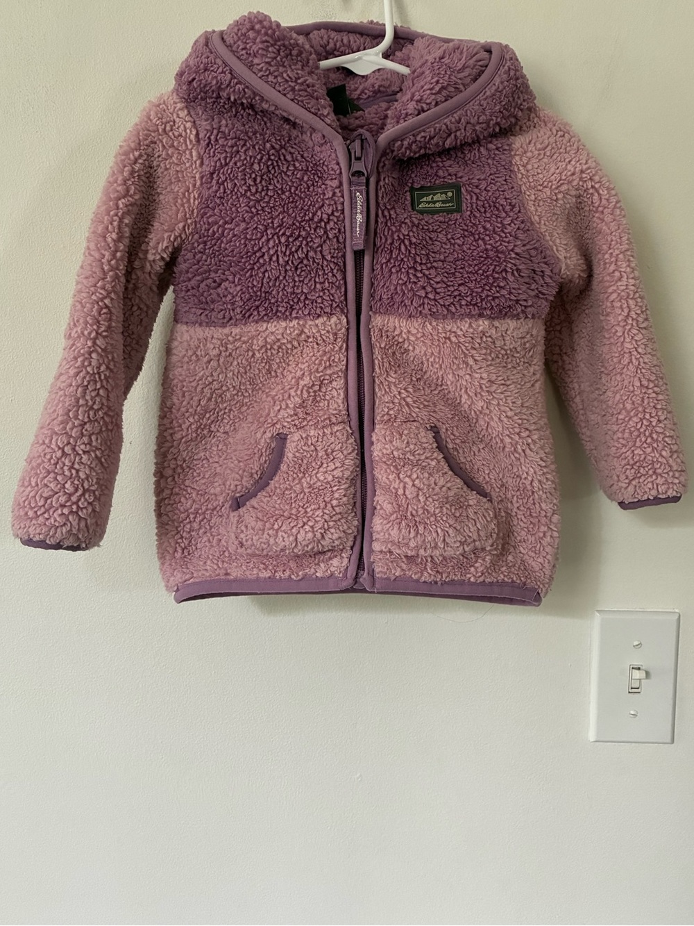 Eddie Bauer Infant Girls Quest Plush Color-Block Fleece Hooded Jacket